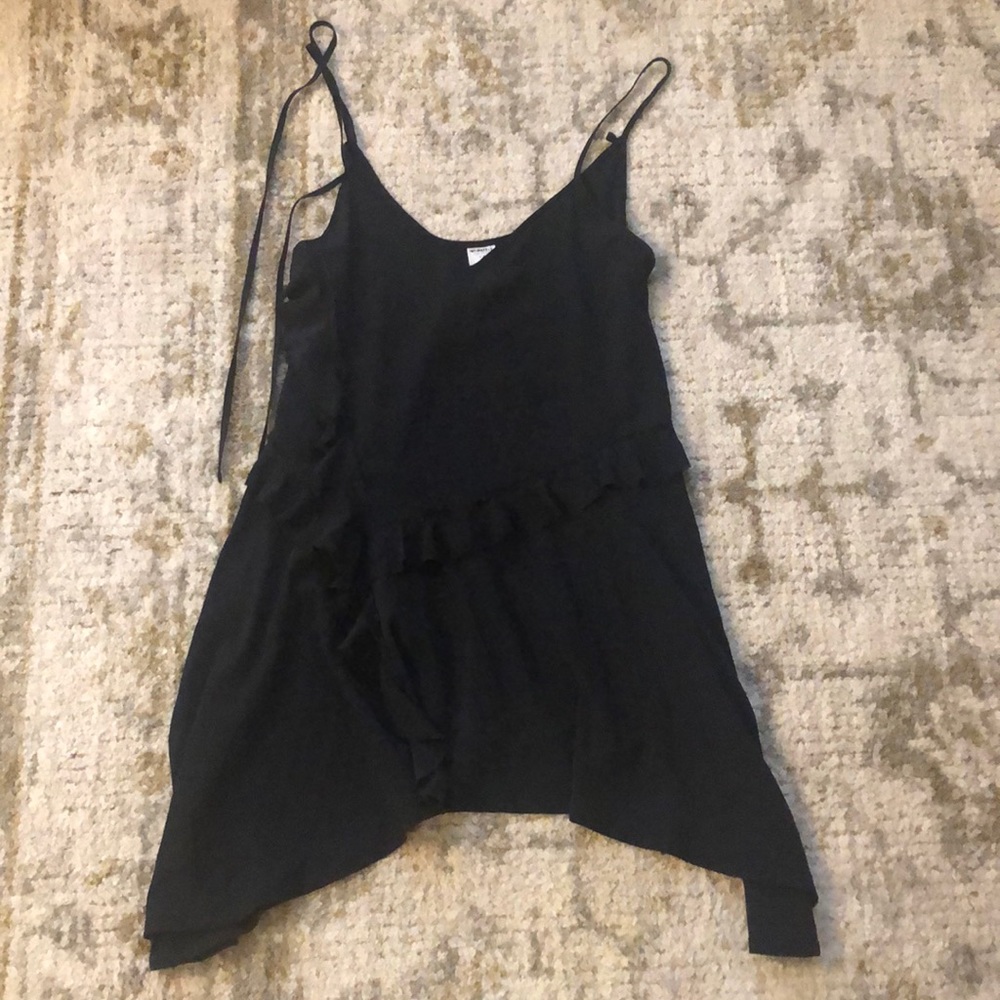 Intimately Free People Slip Dress, Black Asymmetrical
